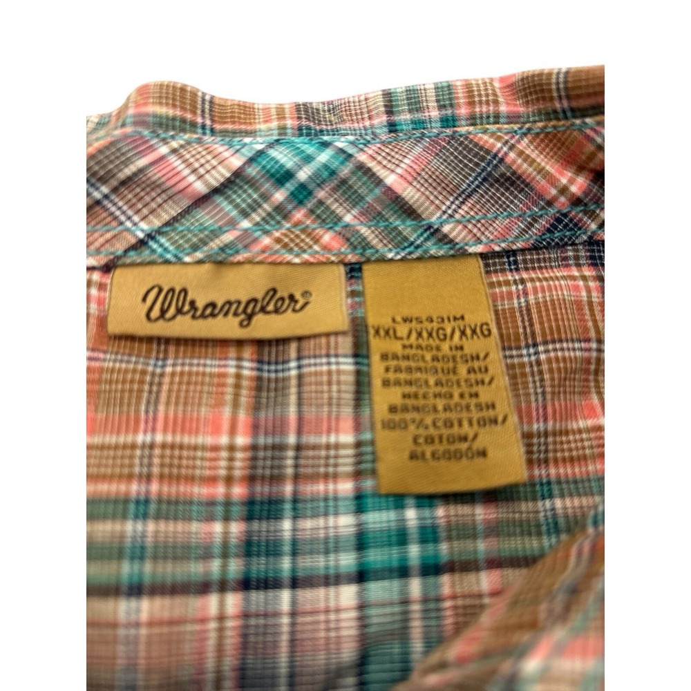 Wrangler Womens Shirt Size XXL Multicolor Plaid‎ Button Up L/S 100% Cotton READ - Picture 10 of 11